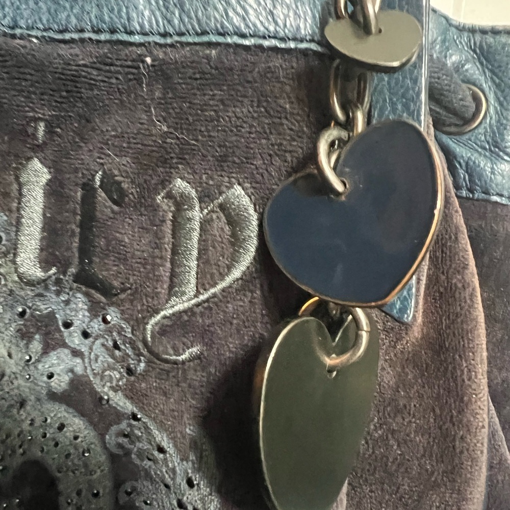 Vintage Juicy Couture Blue Suede Tote Bag - Picture 5 of 11